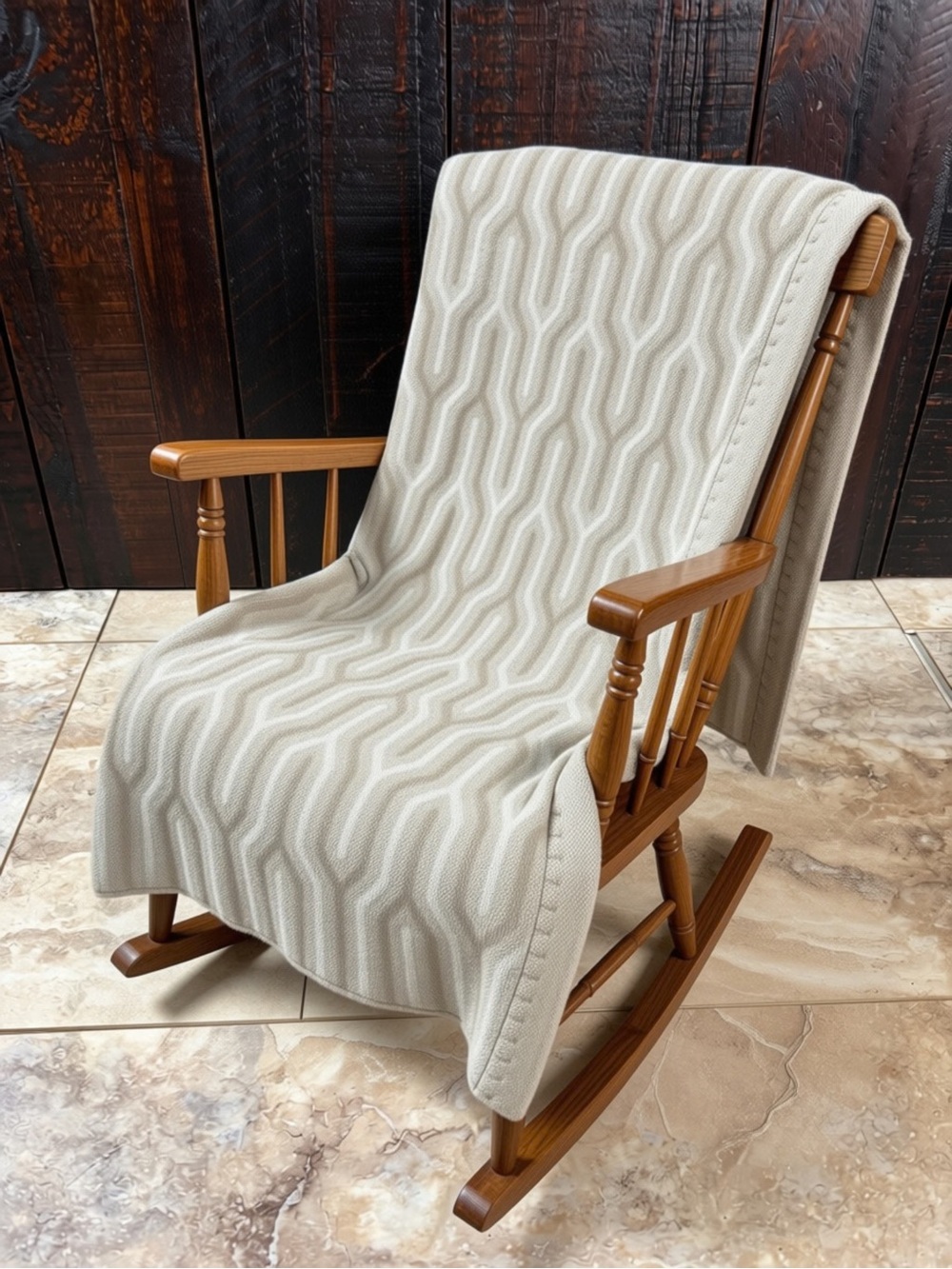 Lambs wool & Cashmere Tan Throw Blanket - Home Bedding MSRP $430